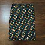 Anthropologie Maeve teal, purple & tan pencil skirt size M Photo 1