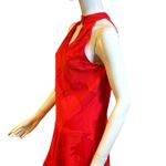 Waverly Grey Halter Keyhole Red Jacquard Flapper Cocktail Dress Photo 6
