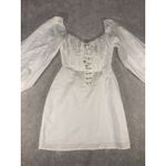Sabo Skirt  luxe corset vida dress Linen‎ Cotton Xs  White Photo 3