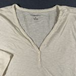 G.H. Bass & Co. Shirt Womens Large Beige Henley 3/4 Sleeve Casual Cotton Top Photo 1