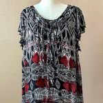 Dress Barn  | Tribal Print Fringe Detail Blouse Sz 3X Photo 0