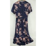 Roxy  Bright Daylight Short Sleeve Maxi Dress Floral Print Small Blue & Pink Boho Photo 3