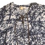 Michael Kors Michael  Blue White Design Quarter Tie Front Dress Top Size Small Photo 5