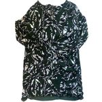 FRNCH  Womens Medium Blouse Floral Green VNeck Grandmacore Grunge Lined Tie Back Photo 0