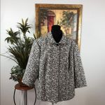 Peter Nygard  Black and White Patterned Blazer women’s Plus 22 Open Front Snap Photo 1