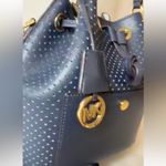 Michael Kors Micheal Kors Navy Blue Perforated Bucket Bag with long strap brand new Photo 2