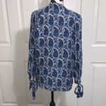 Derek Lam  10 CROSBY Intermix Silk Blue & White Paisley Print Blouse Photo 2