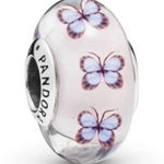 Pandora Authentic Butterfly Murano Glass Charm Jewelry 925 ALE Silver Photo 0