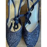 Adrianna Papell Adrianna Papell Espadrille Wedges Lace Up Ribbon Ankle Tie Blue Size 9.5 Party Photo 4