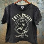 Vintage Crop Top Let's Rodeo Graphic‎ Tee SizeL Black Size L Photo 0
