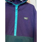 L.L.Bean Vintage 90’s Hoodie Knit Fleece 1/4 snap closing color block size XL Photo 7
