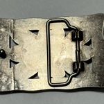 Western Floral Rectangular Statement Belt Buckle Silver Photo 2