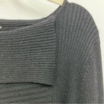 Nic+Zoe  xl Black Aysymetrical Neckline ribbed Sweater wool/laine angora blend Photo 8
