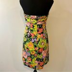 Shoshanna  Neon Floral Strapless Dress Size 4 Photo 4