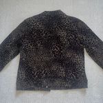 Nine West Cheetah Print Brown Grey Denim Sarah Jean Jacket Sz Sm Photo 2