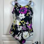 Swimsuits For All Beach Belle Black Tropical Floral Swimsuit Size 22 GUC #2518 Photo 1
