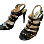 Michael Kors  Black Patent Leather Strappy Heels Size 9 Photo 0