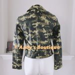 Michael Kors Camo Jacket Faux Leather Bomber Smoky Olive Size S New with Tag Photo 3