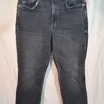 ZARA  Women's Black Wash Cropped Flare Jeans Raw Hem Size 4 Photo 0