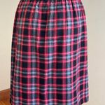 Blair Boutique Vintage Red White Gray Black Plaid Midi Skirt SZ 10 Wool Blend Photo 2