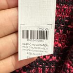 Chico's  Red Allure Tweed plaid Blazer cardigan sweater Photo 2