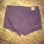 American Eagle  distressed burgundy stretch shorts Photo 2