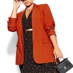 City Chic Blazer Essence Longline Jacket in Rust Orange-Red Sz 24 (XXL) NWT Photo 0