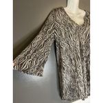 Elif For Jordan Taylor Shirt Womens Small Black Silver Textured Tunic Top Blouse Photo 3