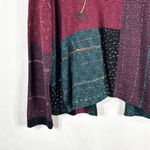 Sigrid Olsen  Sport Medium Petite Cardigan Sweater Beaded Metallic Green Red 1321 Photo 5