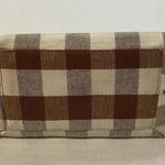 Loeffler Randall Bag Mason Toiletry Pouch Bag in Cream and Brown Gingham GUC Photo 6