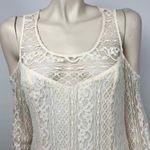Hollister Ivory Lace Cold Shoulder Dress Photo 2