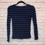 Love Charm 🇺🇸  Blue & White Striped Long Sleeve Shirt Photo 1