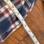 American Eagle  cozy cabin cropped blue plaid flannel xsmall Photo 7
