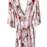 Gimmicks by BKE Gimmicks Pink Floral Cut-Out Convertible Faux Fur Collar Size Medium Photo 2