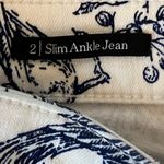 Talbots  Floral Blue and White Ankle Slim Pants Sz 2 Photo 6