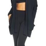 prAna  Cardigan Womens XL Black Boho Casual Long Sleeve Foundations Wrap Photo 0