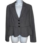 White House | Black Market WHITE HOUSE BLACK MARKET 3-Button Tweed Textured Peplum Hem Blazer EUC Size 8 Photo 1