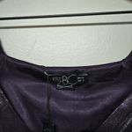 PatBO Purple Metallic Ruched Mini Dress Size 2 Shimmer Puff Sleeve Whimsy Goth Purple Photo 3