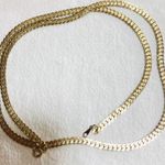 Vintage Gold Tone Flat Chain Necklace 30” Photo 0