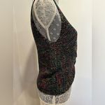 Jolie & Joy Twist Front Neon Speckle VNeck Sleeveless Knit Top Keyhole Black Size L Photo 3