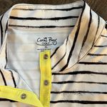 Coral Bay  Golf Womens Watercolor Striped Cap Sleeve Shirt Black Size XL Photo 2