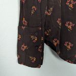 Something Navy  Brown Ganache Bohemian Button Down Floral Top Photo 5