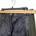 Marissa Webb Canvas Leather Mini Skirt Color Block Black Olive Green Womens Sz 2 Photo 11