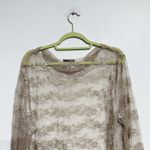 The Limited  Beige Lace Sheer Long Sleeve Boatneck Top Sz XL Photo 6
