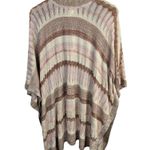 Chico's Womens size Large XL Textured Shine Stripe Ruana Wrap Open Sweater FLAW Photo 1