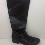 Franco Sarto brown knee high boots gold buckle Photo 2