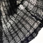 IRO  Camille Cold Shoulder Crochet Mesh Knit Blouse in Black Photo 6