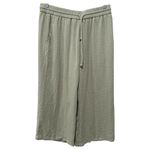 Halara  Pants Womens XL Green High Waisted Drawstring Pocket Wide Leg Linen Feel Photo 1