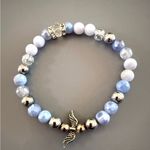Guardian Angel Natural Blue Quartz Bracelet With Silver Balls for Larger Wrists Photo 1