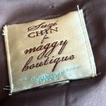 Suzi Chin for Maggy Boutique Purple Sheath Dress Shimmer Sleeveless Ruffle Small Photo 9